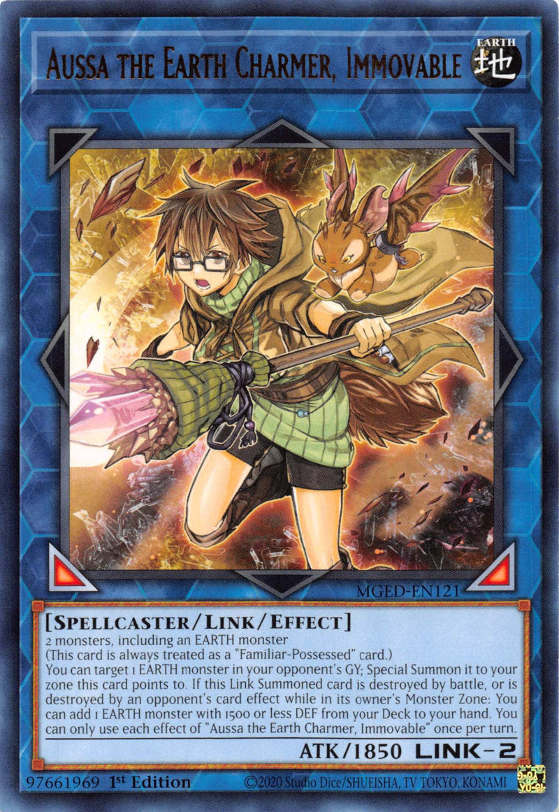 Aussa the Earth Charmer, Immovable [MGED-EN121] Rare - tcgcollectibles