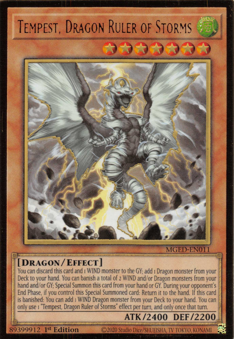 Tempest, Dragon Ruler of Storms [MGED-EN011] Gold Rare - tcgcollectibles
