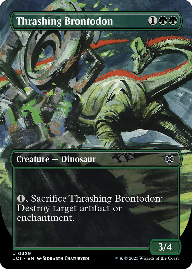 Thrashing Brontodon (Borderless) [The Lost Caverns of Ixalan] - tcgcollectibles