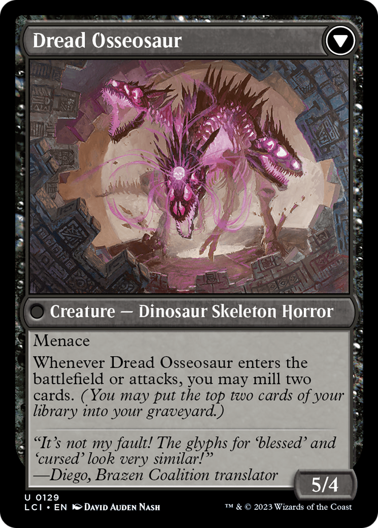 Visage of Dread // Dread Osseosaur [The Lost Caverns of Ixalan] - tcgcollectibles