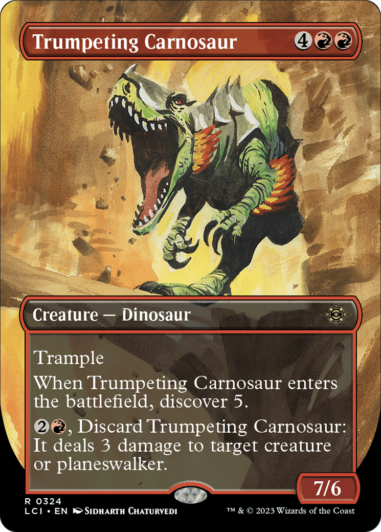 Trumpeting Carnosaur (Borderless) [The Lost Caverns of Ixalan] - tcgcollectibles