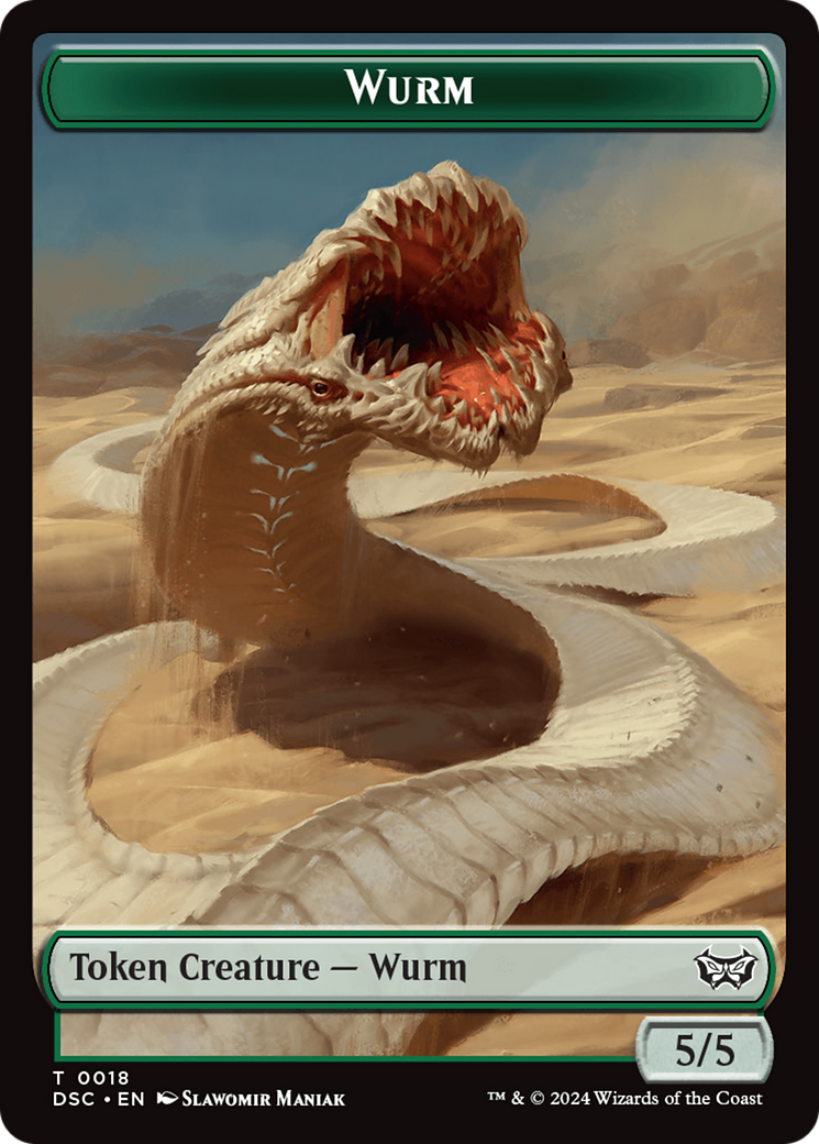 Wurm (0018) // Fractal Double-Sided Token [Duskmourn: House of Horror Commander Tokens] - tcgcollectibles