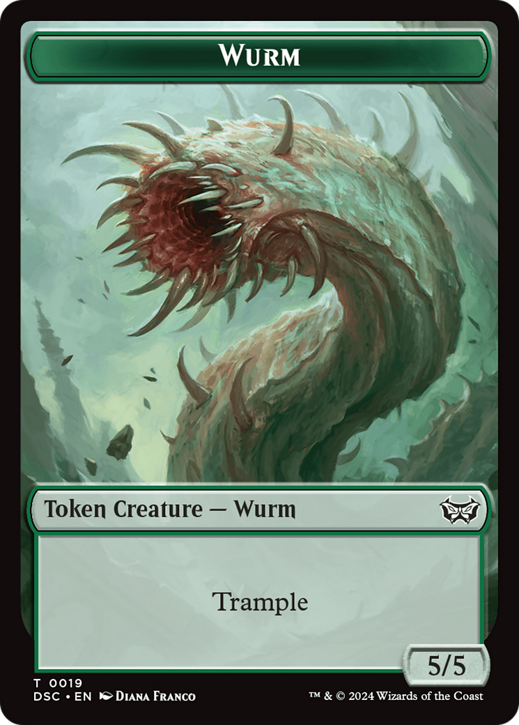 Wurm (0019) // Manifest Double-Sided Token [Duskmourn: House of Horror Commander Tokens] - tcgcollectibles